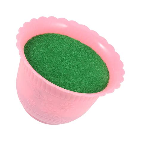 1PC Plastic Flower Pot Flower Mud with Simulation Turf Florist