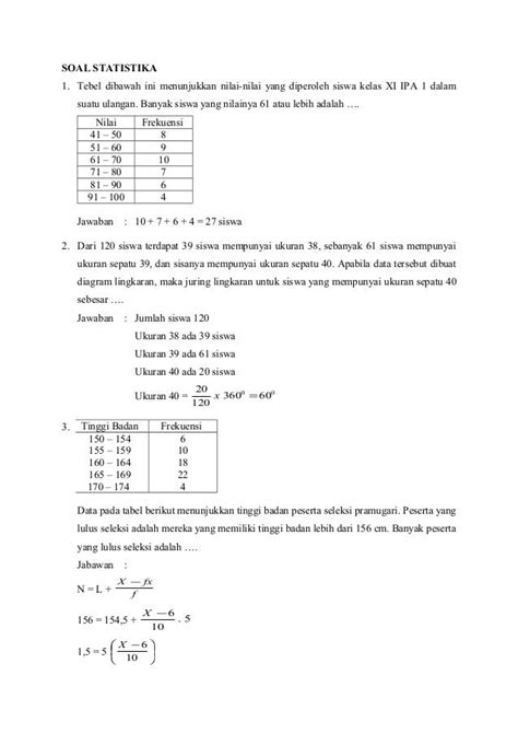 1st Quadruple: Contoh Soal Statistika - wintechmobiles.com