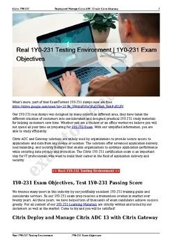 1Y0-231 Tests
