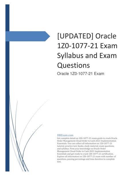 1Z0-1077-21 PDF Testsoftware