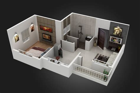 The bathroom and toilet are not attached with the master bedroom but is outside the room. . 1bhk