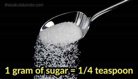 This 1 gram sugar to teaspoons conversion is based