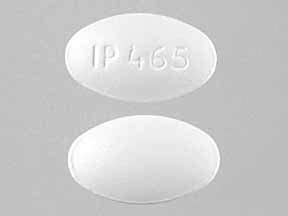 white oval Pill with imprint ip 465 tablet for treatment of Arthritis, Juvenile, Arthritis, Rheumatoid, Asthma, Bursitis, Dysmenorrhea, Fever, Gout, Inflammation .... 