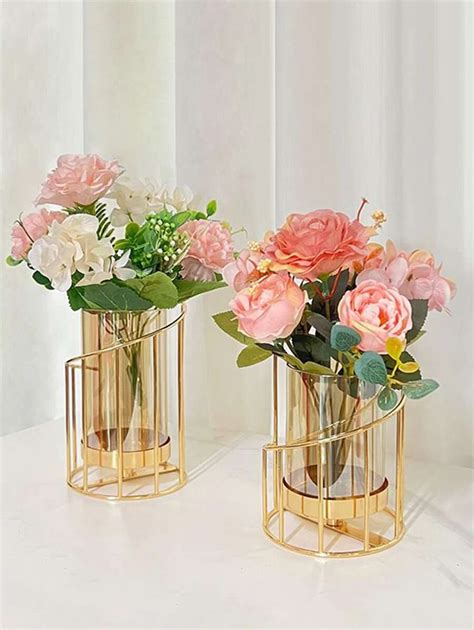 1pc Iron Flower Vase, European Style Vase For Flower