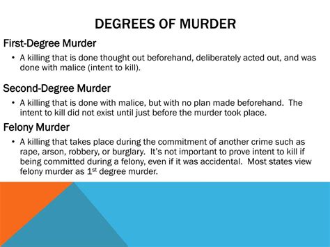 1st 2nd third degree murder