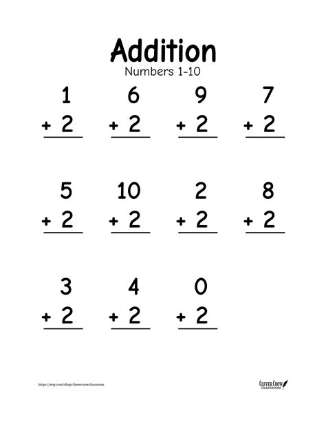 1st Grade Math Addition Educational Worksheets