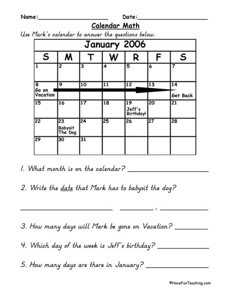 1st Amp 2nd Grade Calendar Math Worksheets Tree Calendar Worksheet For 1st Grade - Calendar Worksheet For 1st Grade