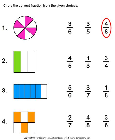 1st Grade Fractions Worksheets Turtle Diary Fractions For First Graders - Fractions For First Graders