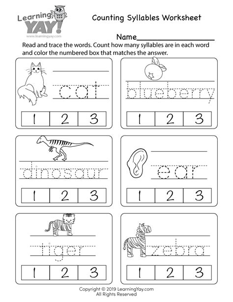 1st Grade Language Arts Worksheets Syllable Worksheet For 1st Grade - Syllable Worksheet For 1st Grade