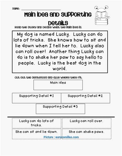 1st Grade Main Idea And Supporting Details Teachervision Main Idea Worksheet First Grade - Main Idea Worksheet First Grade