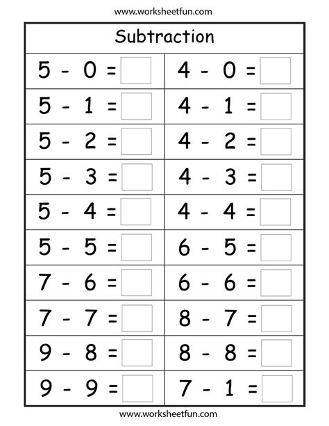 1st Grade Math Worksheets Subtraction K5 Learning Minute Math 1st Grade - Minute Math 1st Grade
