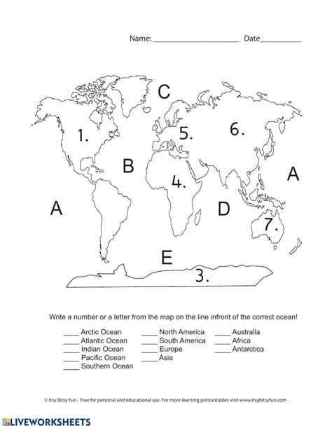 1st Grade Oceans And Continents Printable Worksheets Worksheet Oceans 1st Grade - Worksheet Oceans 1st Grade