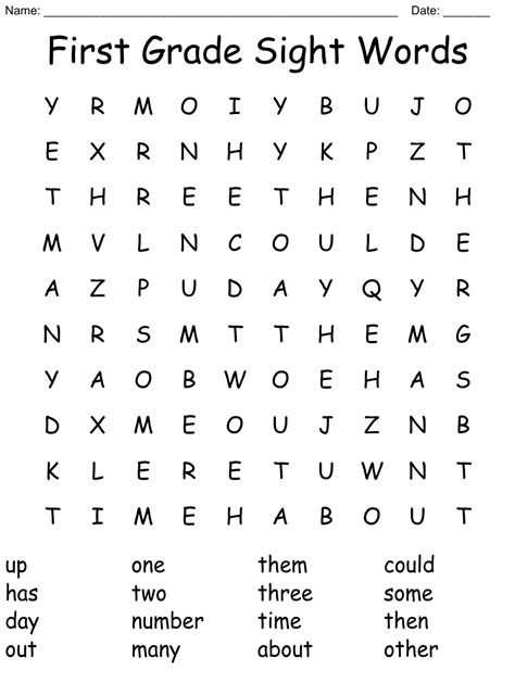 1st Grade Sight Words Word Search Wordmint First Grade Sight Word Word Search - First Grade Sight Word Word Search