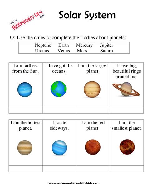 1st Grade Worksheet Solar System   Solar System Grade 5 Worksheets Science Kidsworksheetfun - 1st Grade Worksheet Solar System