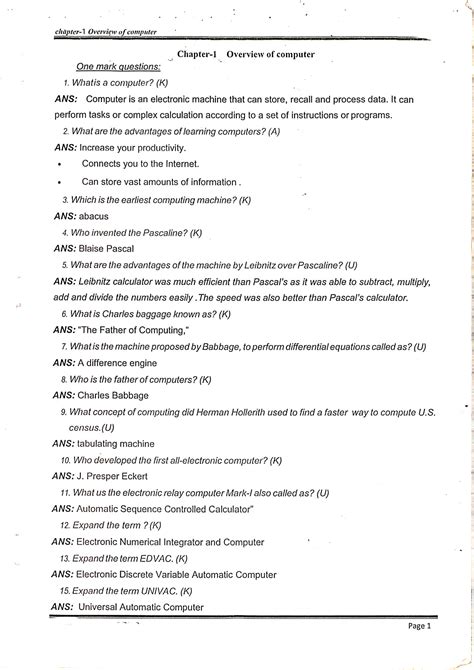 1st Puc Computer Science Notes