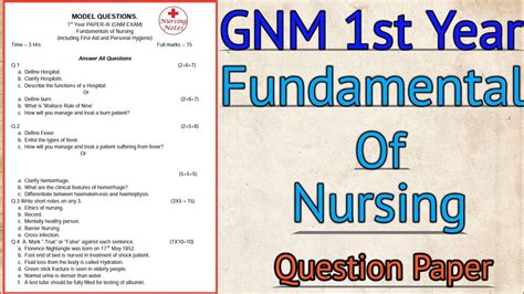 Full Download 1St Year Gnm Question Papers Of 2014 