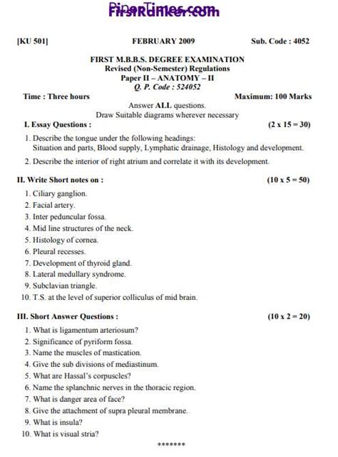 Full Download 1St Year Question Paper Mbbs Muhs 