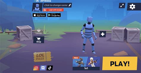 1v1.66 - Jan 21, 2020 · Controls: 1v1.LOL is an action online game where you can shoot and build up platforms. The game is similar in theme to Fortnite. The game offers you multiple mods, so you can either play battle royale, where the last man standing wins, or a quick 1v1 action. There, you will be trying to build up your defenses and kill your opponent. 