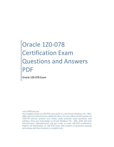 1z0-078 PDF Testsoftware