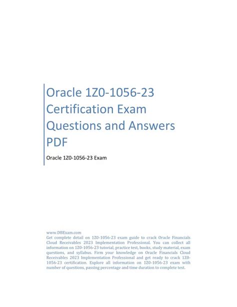 1z0-1056-23 Exam