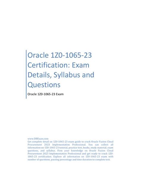 1z0-1065-23 Exam Fragen
