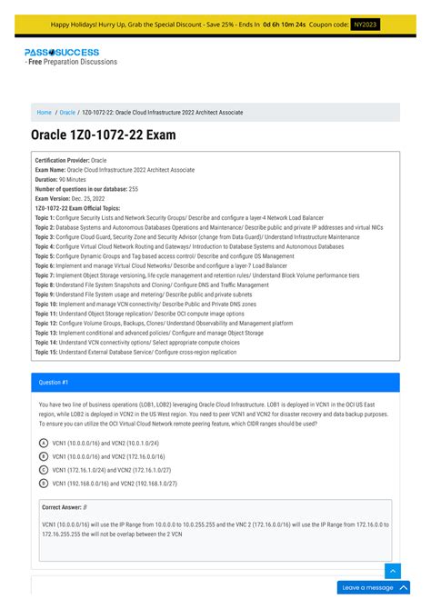 1z0-1072-22 Exam