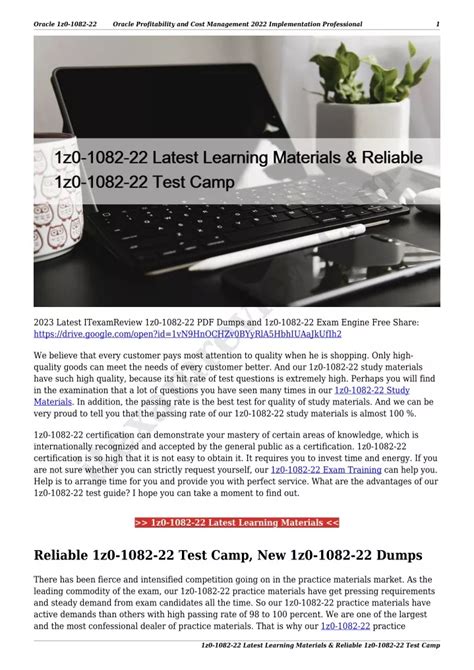 1z0-1087-22 Reliable Test Materials