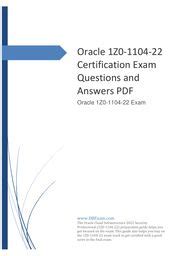 1z0-1104-22 PDF Testsoftware