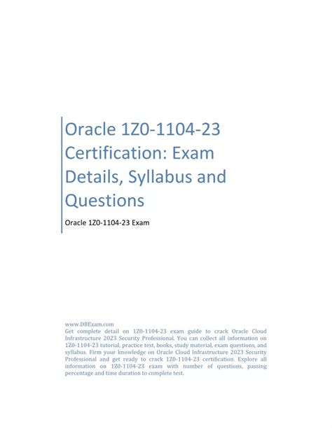 1z0-1104-23 Exam