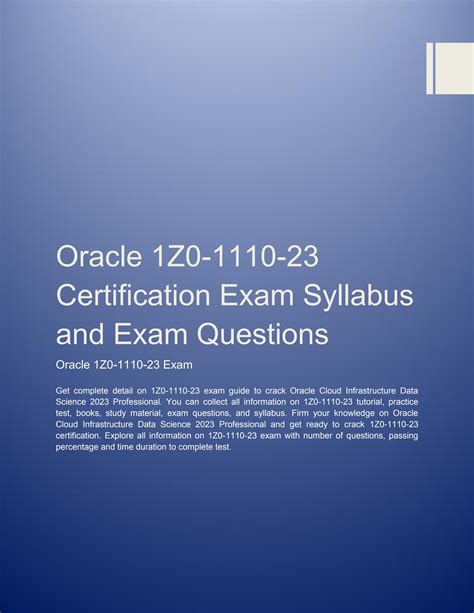 1z0-1110-23 Exam