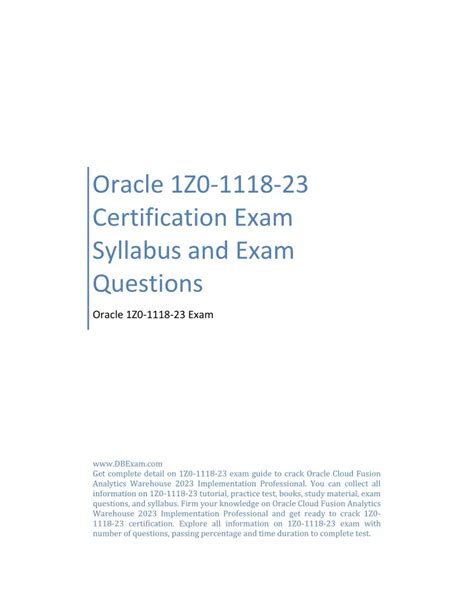 1z0-1118-23 Exam