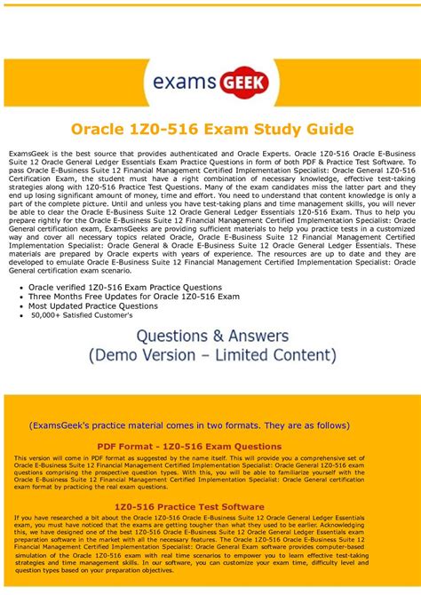 Download 1Z0 516 Oracle Study 