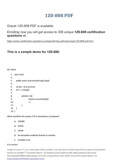 1z0-808 PDF Demo