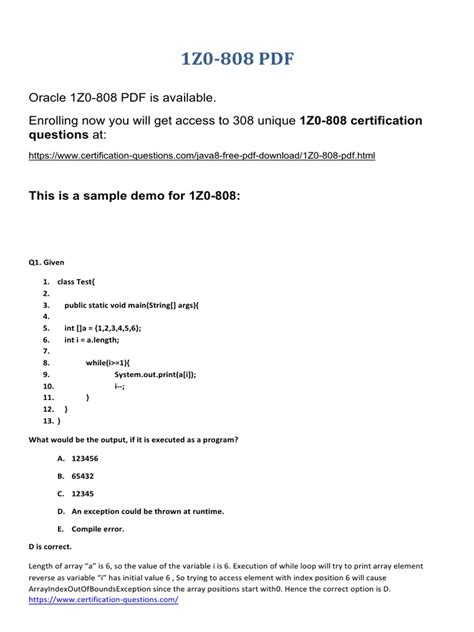 1z0-808 PDF Testsoftware
