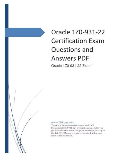 1z0-931-22 PDF Testsoftware