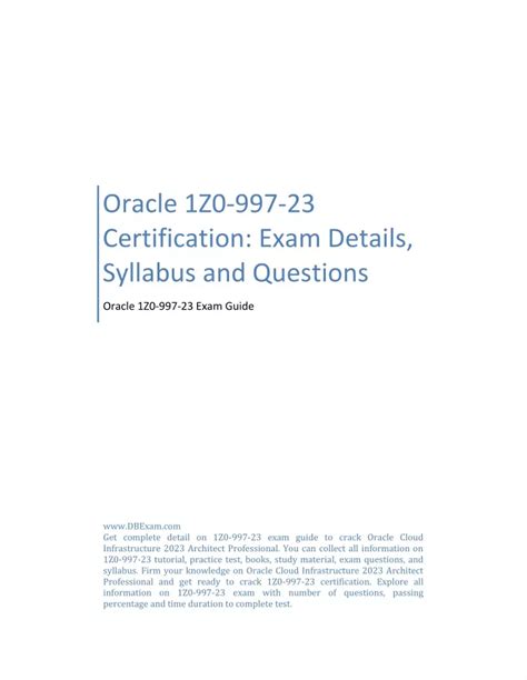 1z0-997-23 Exam