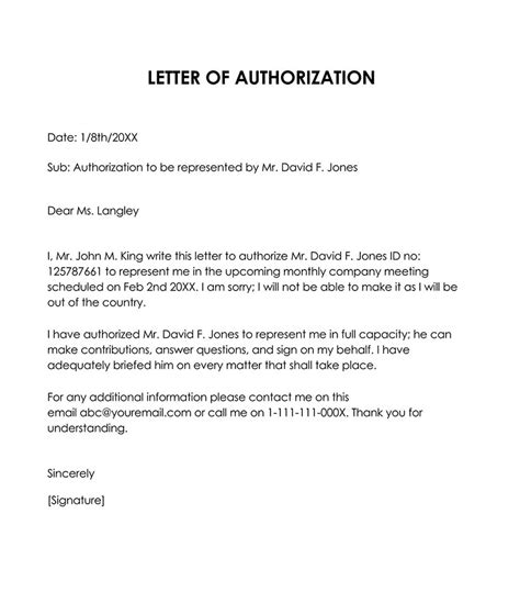 2+ Free Power of Authorization Letter Sample & Examples