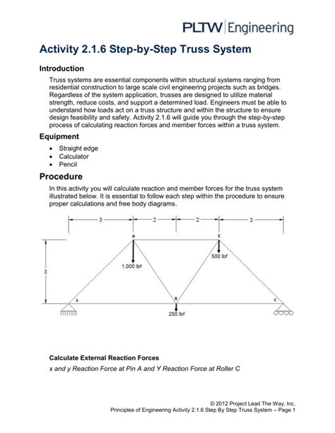 2 1 6 Step By Step Truss System Answer Key Lc Pxaef Wales