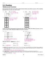 2 1 Practice Relations And Functions