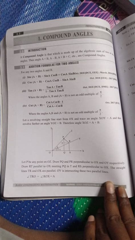 2 1. COMPOUND ANGLES 3.0. INTRODUCTION angles. Thus angle A+B,A−B,A+B+C,