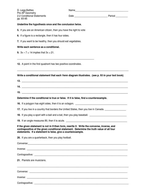 2 2 Conditional Statements Assignment PDF PDF Logic Geometry