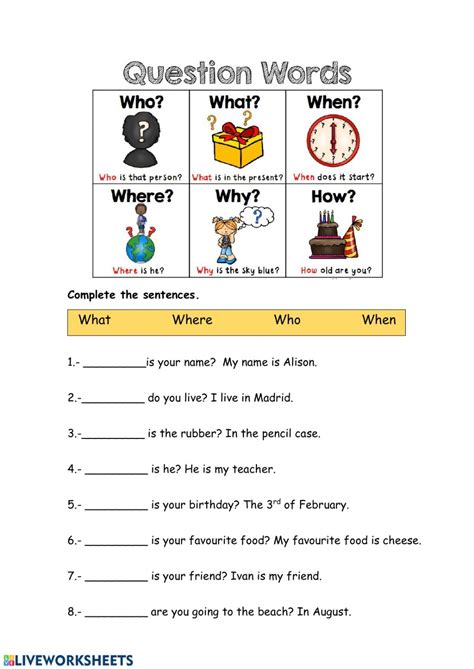 2 213 Top Wh Questions Worksheets Teaching Resources Wh Question Worksheet - Wh Question Worksheet