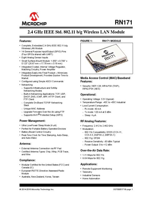 2 4 Ghz Ieee Std 802 11 B G Wireless Lan Module