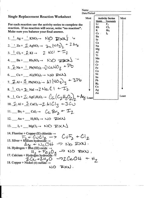 2 5 Redox Reactions Practice Worksheet With Answers Redox Reactions Worksheet Answers - Redox Reactions Worksheet Answers