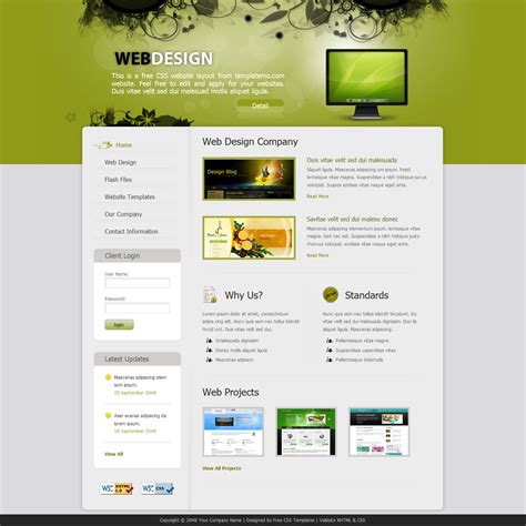 2 Column Html Website Templates Free Web Design