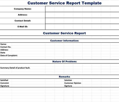 2 Customer Service Report Templates Writing Word Excel Format
