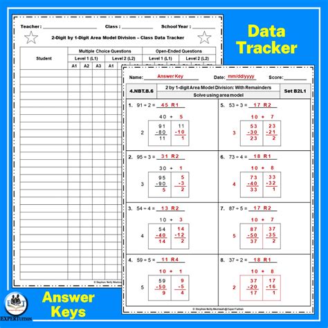 2 Digit by 1 Digit Area Model Division Grade 4 Worksheets ExperTuition