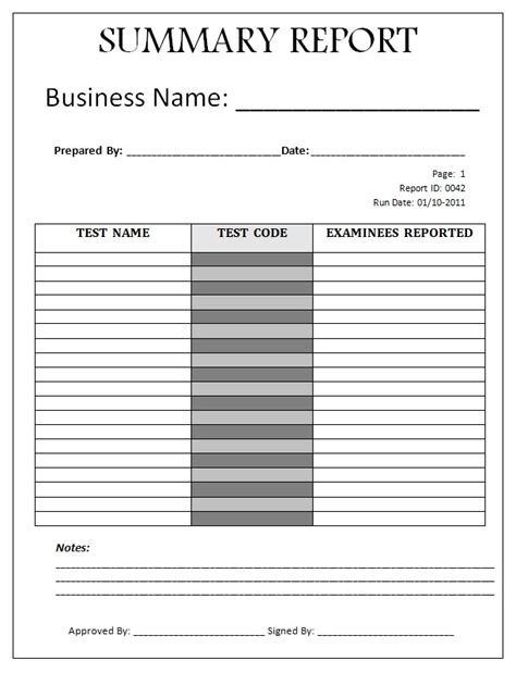 2 Free Summary Report Templates Excel PDF Formats