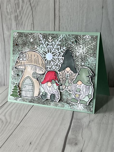 2 Gnome Christmas Cards/Dancing Gnomes/Holiday Gnomes