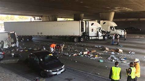 2 Hurt in Big-Rig Rollover Collision on 210 Freeway [Pasadena, CA]